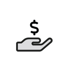 icon hand holding dollar sign