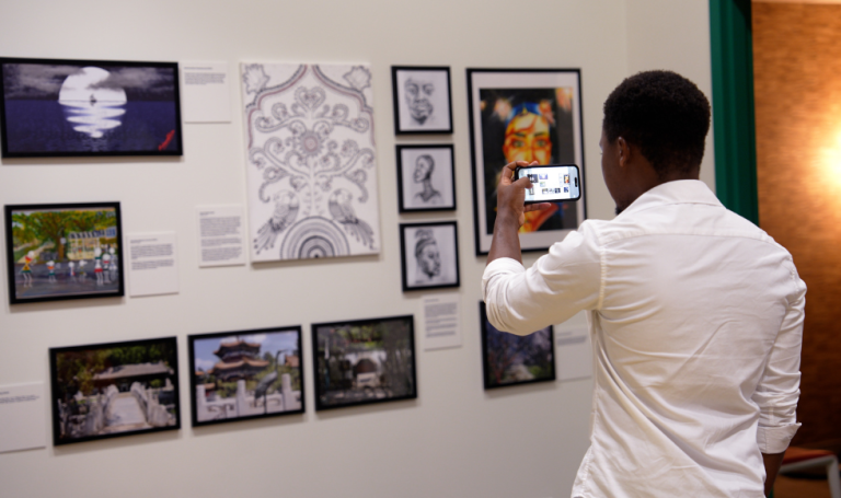 International student art installation in MUSC B118.