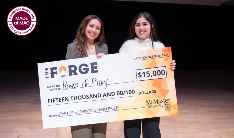 Co-founders of Power of Play Innovations, which won first place in the Forge incubator's Startup Survivor