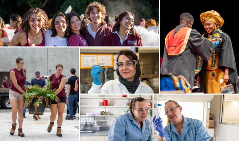 Collage of students engaging in campus activities