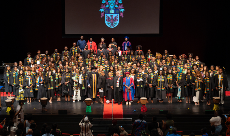 Group photo of graduating class during the Black Student Graduation Celebration