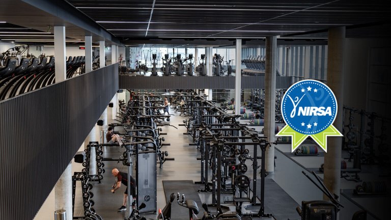 Pulse Fitness Centre and NIRSA Outstanding Facilities Award logo.