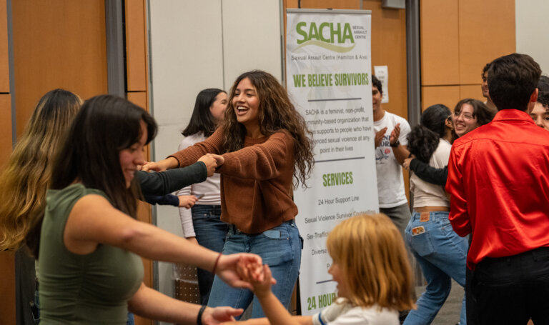 Students dancing during Latin American Heritage Month.