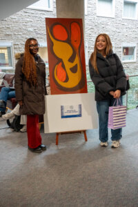 Students with art