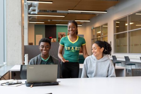 Students in BSSC lounge