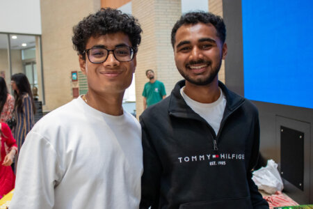 Students at campus event